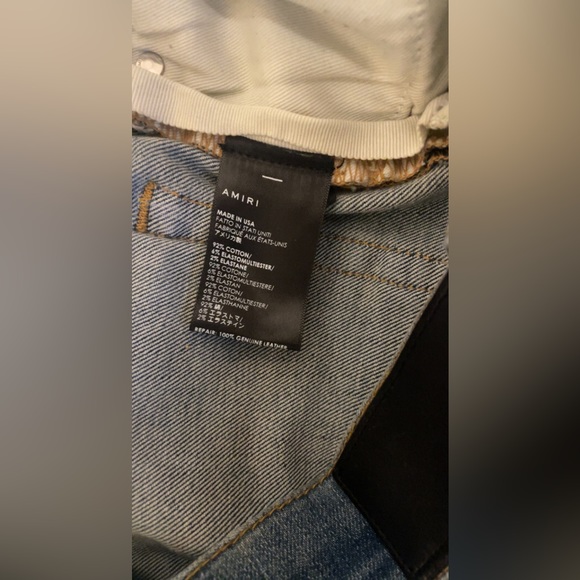 Amiri leather clay indigo jeans size 34 - Picture 6 of 9